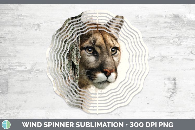 Puma Concolor Wild Cats Tree Peek Wind Spinner Sublimation D