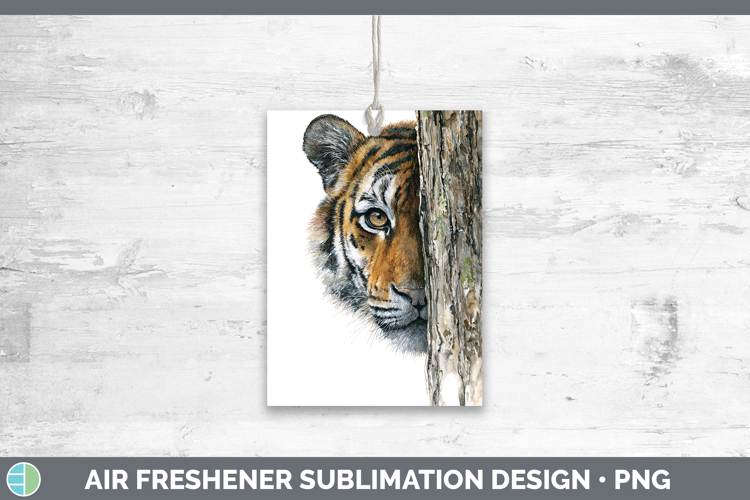Tiger Wild Cats Tree Peek Air Freshener Sublimation Design