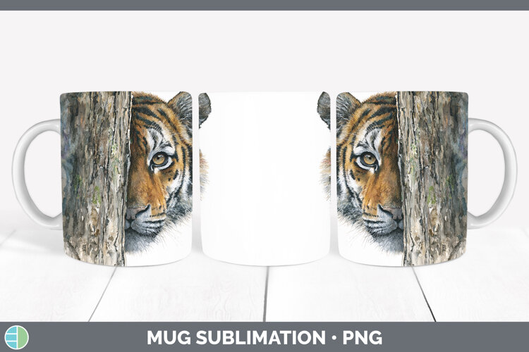 GorgeousWild Cats Tree Peek Mug Wrap design.