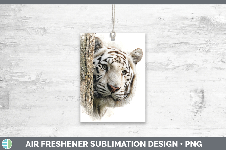 White Tiger Wild Cats Tree Peek Air Freshener Sublimation De