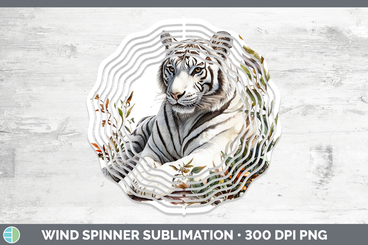Wild Cats White Tiger Wind Spinner Sublimation Spinner Desig
