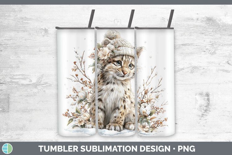 GorgeousWild Cats Winter Knit Hat Tumbler design.
