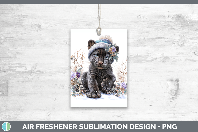 Black Panther Wild Cats Winter Knit Hat Air Freshener Sublim