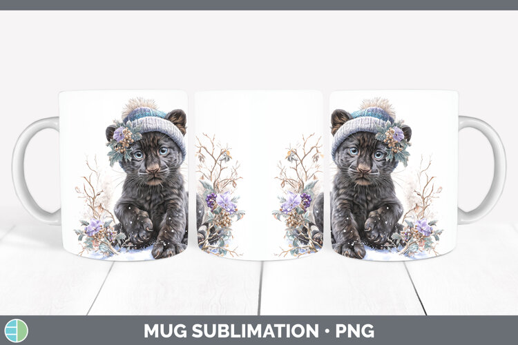 GorgeousWild Cats Winter Knit Hat Mug Wrap design.