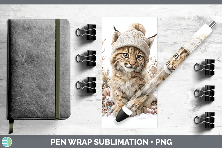 Bobcat Wild Cats Winter Knit Hat Pen Wrap Sublimation Design