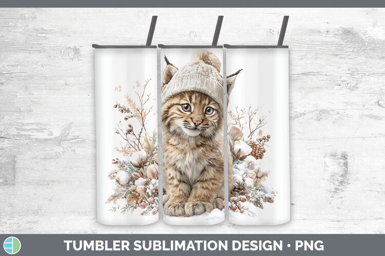 GorgeousWild Cats Winter Knit Hat Tumbler design.
