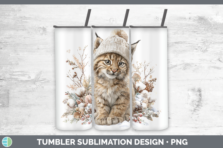 Bobcat Wild Cats Winter Knit Hat Tumbler Sublimation Design