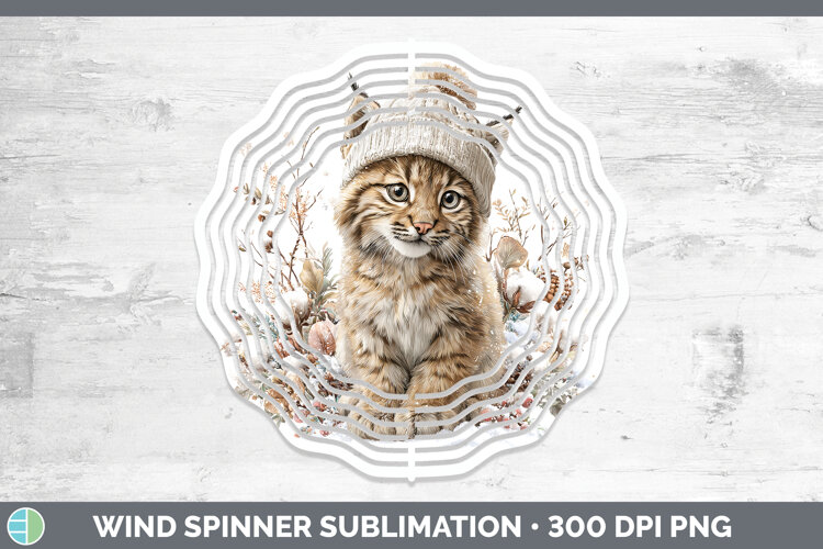 GorgeousWild Cats Winter Knit Hat Wind Spinner design.