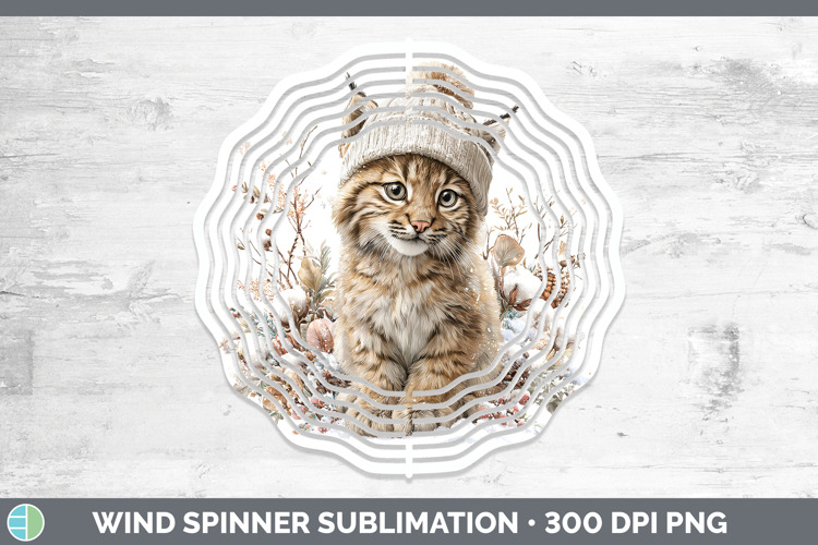 Bobcat Wild Cats Winter Knit Hat Wind Spinner Sublimation De