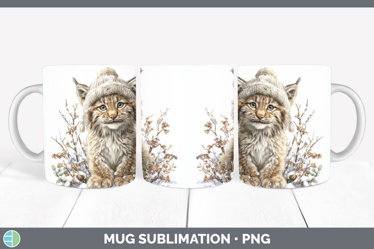 GorgeousWild Cats Winter Knit Hat Mug Wrap design.