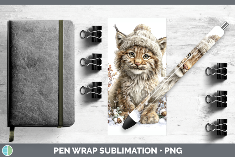 Canada Lynx Wild Cats Winter Knit Hat Pen Wrap Sublimation D