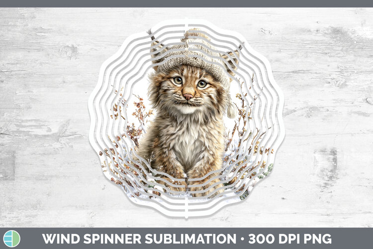 GorgeousWild Cats Winter Knit Hat Wind Spinner design.