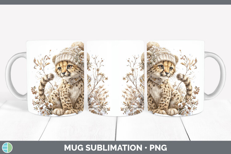 GorgeousWild Cats Winter Knit Hat Mug Wrap design.