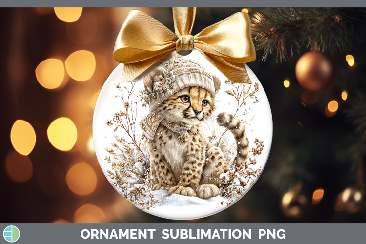 Cheetah Wild Cats Winter Knit Hat Ornament Sublimation Desig