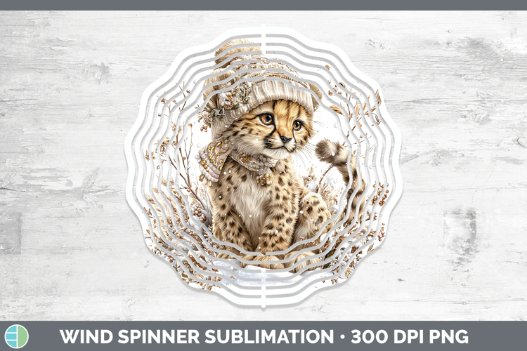 Cheetah Wild Cats Winter Knit Hat Wind Spinner Sublimation D