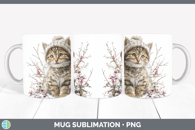 European Wildcat Wild Cats Winter Knit Hat Mug Wrap Sublimat
