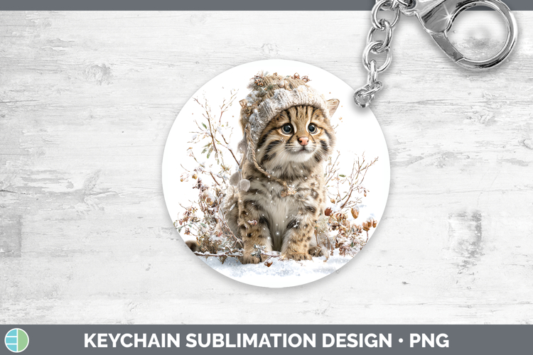Fishing Cat Wild Cats Winter Knit Hat Keychain Sublimation D
