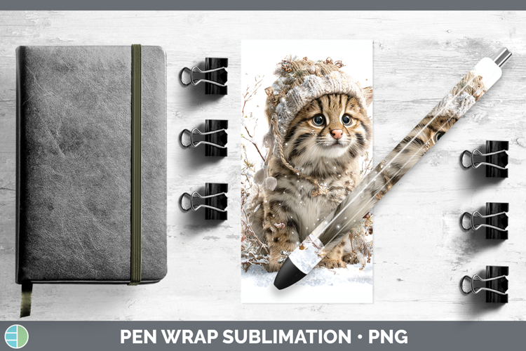 Fishing Cat Wild Cats Winter Knit Hat Pen Wrap Sublimation D