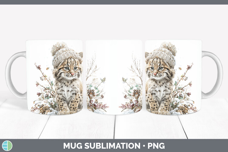 GorgeousWild Cats Winter Knit Hat Mug Wrap design.