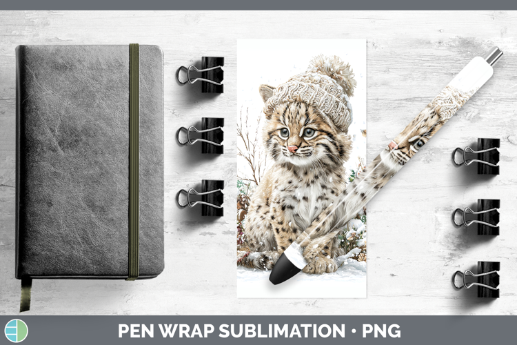 Geoffroys Cat Wild Cats Winter Knit Hat Pen Wrap Sublimation