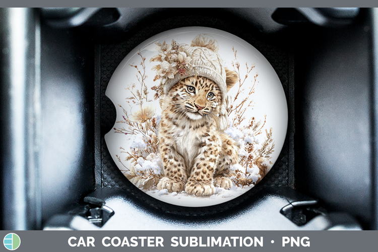 Jaguar Wild Cats Winter Knit Hat Car Coaster Sublimation Des
