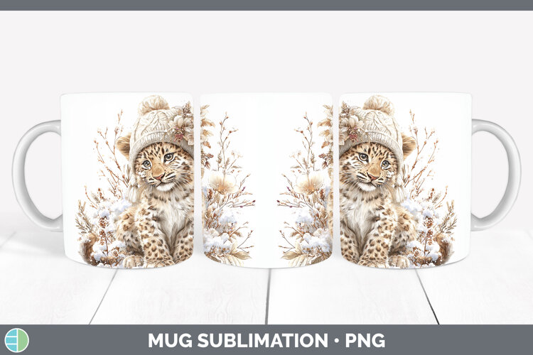 GorgeousWild Cats Winter Knit Hat Mug Wrap design.