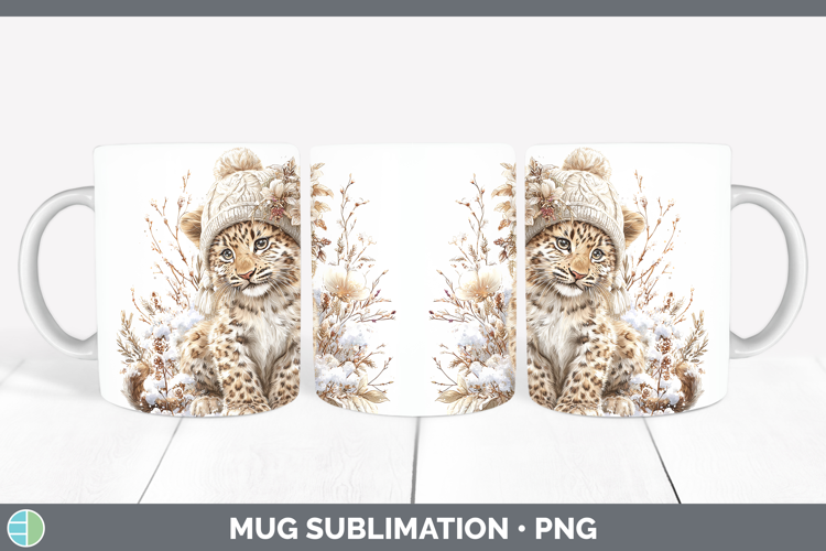 Jaguar Wild Cats Winter Knit Hat Mug Wrap Sublimation Design