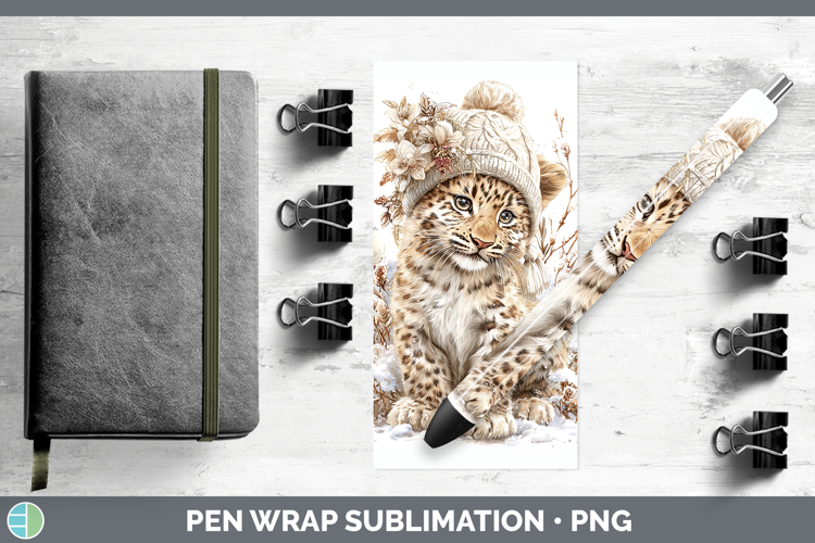 Jaguar Wild Cats Winter Knit Hat Pen Wrap Sublimation Design