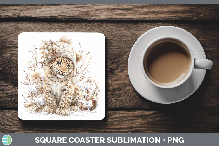 Jaguar Wild Cats Winter Knit Hat Square Coaster Sublimation