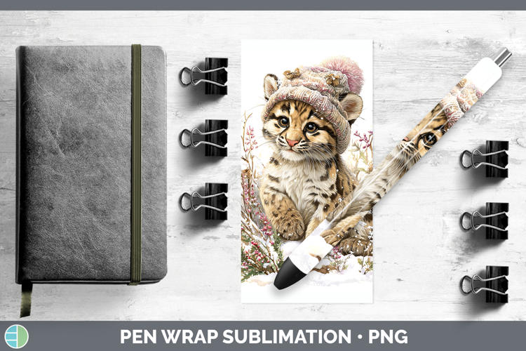 Leopard Clouded Wild Cats Winter Knit Hat Pen Wrap Sublimati