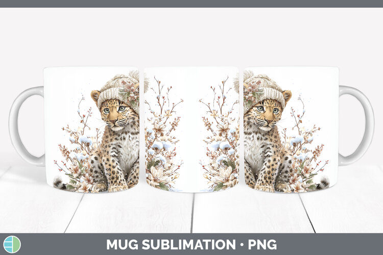 GorgeousWild Cats Winter Knit Hat Mug Wrap design.
