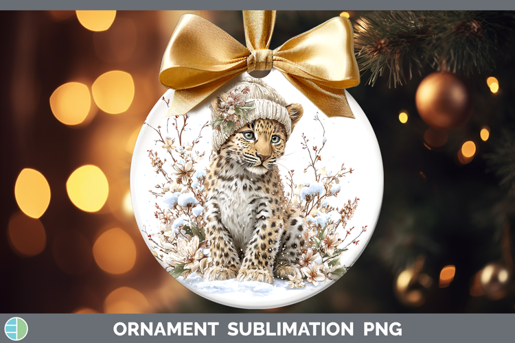 Leopard Wild Cats Winter Knit Hat Ornament Sublimation Desig