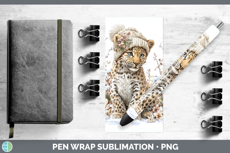 GorgeousWild Cats Winter Knit Hat Pen Wrap design.