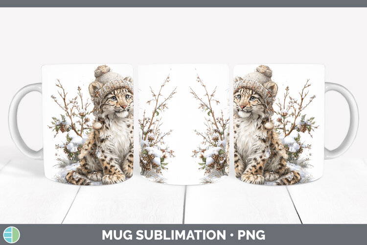 GorgeousWild Cats Winter Knit Hat Mug Wrap design.