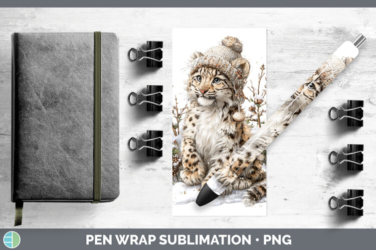 GorgeousWild Cats Winter Knit Hat Pen Wrap design.