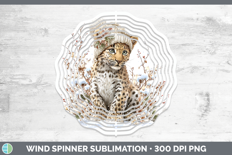 Leopard Wild Cats Winter Knit Hat Wind Spinner Sublimation D