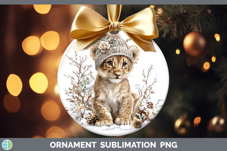 Lion Wild Cats Winter Knit Hat Ornament Sublimation Design