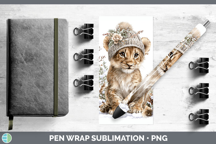 GorgeousWild Cats Winter Knit Hat Pen Wrap design.