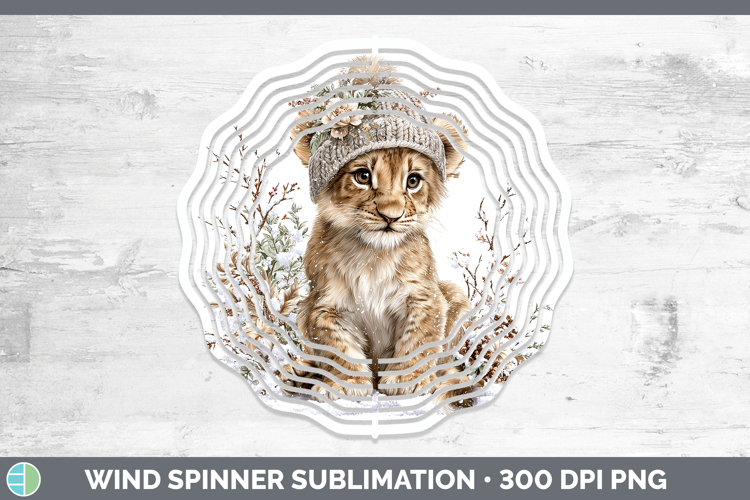 Lion Wild Cats Winter Knit Hat Wind Spinner Sublimation Desi