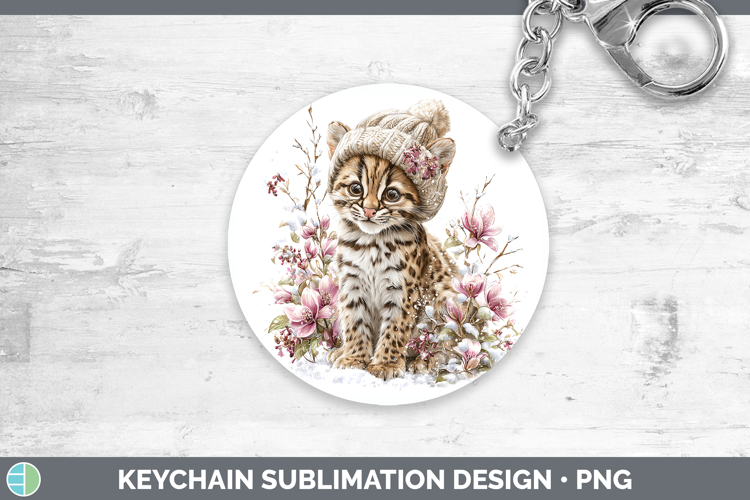 Margay Cat Wild Cats Winter Knit Hat Keychain Sublimation De