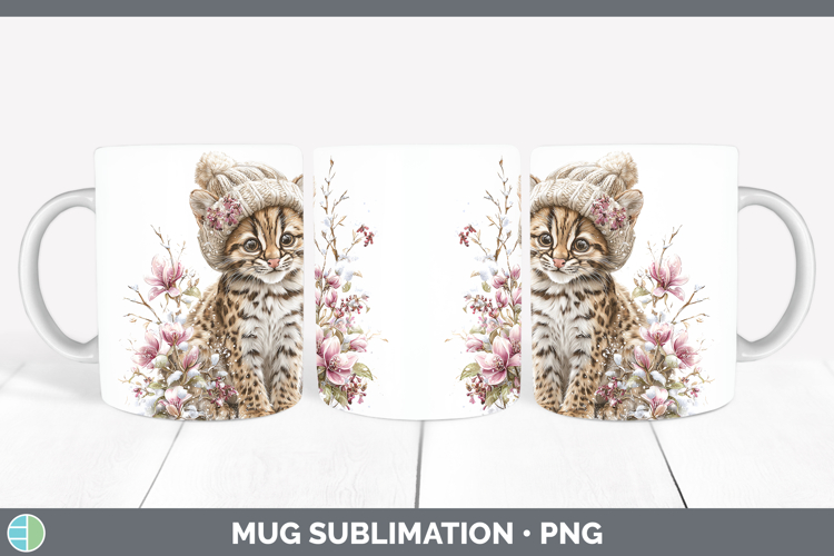 Margay Cat Wild Cats Winter Knit Hat Mug Wrap Sublimation De