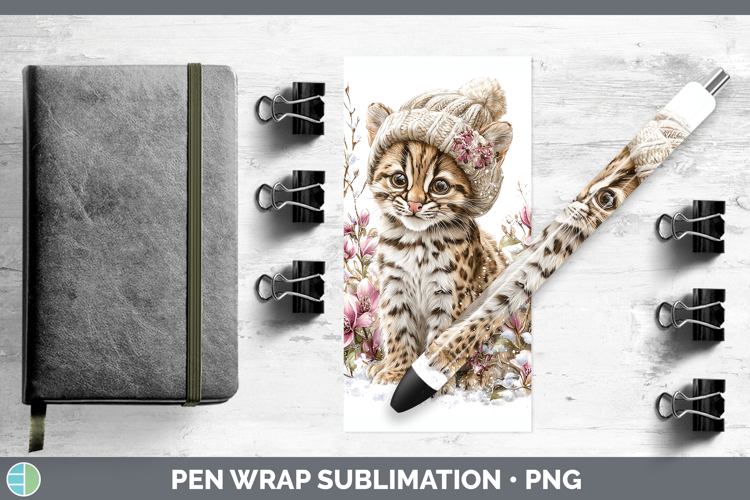 Margay Cat Wild Cats Winter Knit Hat Pen Wrap Sublimation De