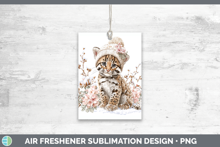 Ocelot Wild Cats Winter Knit Hat Air Freshener Sublimation D