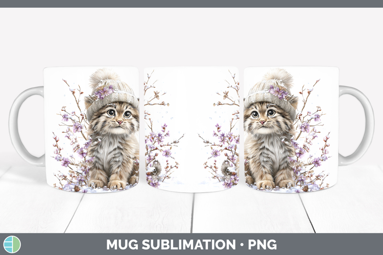 Pallas Cat Wild Cats Winter Knit Hat Mug Wrap Sublimation De