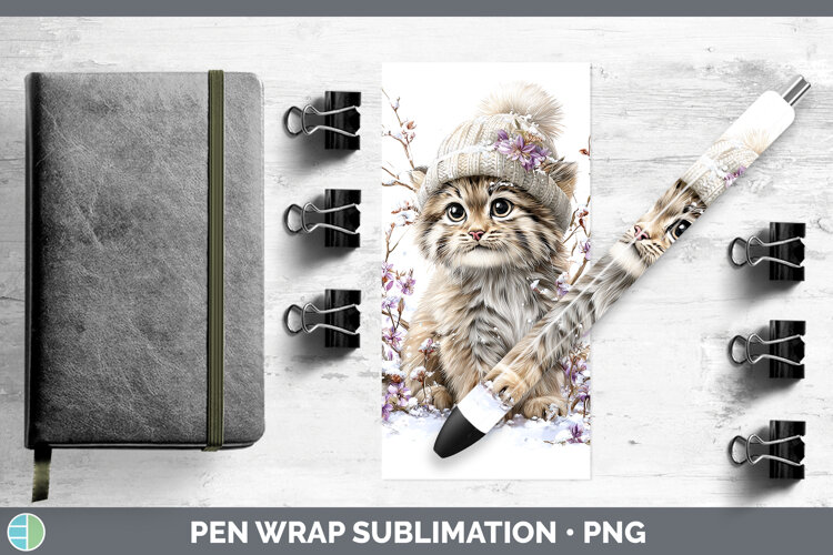 GorgeousWild Cats Winter Knit Hat Pen Wrap design.