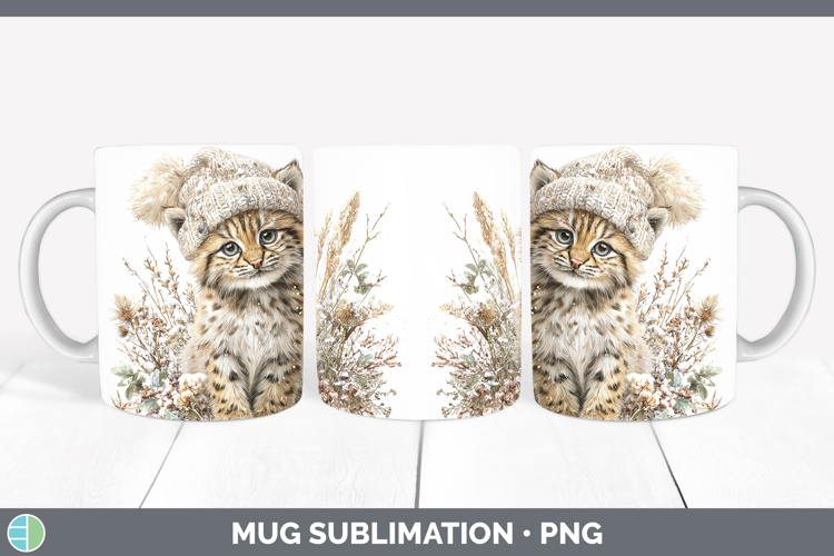 Pampas Cat Wild Cats Winter Knit Hat Mug Wrap Sublimation De