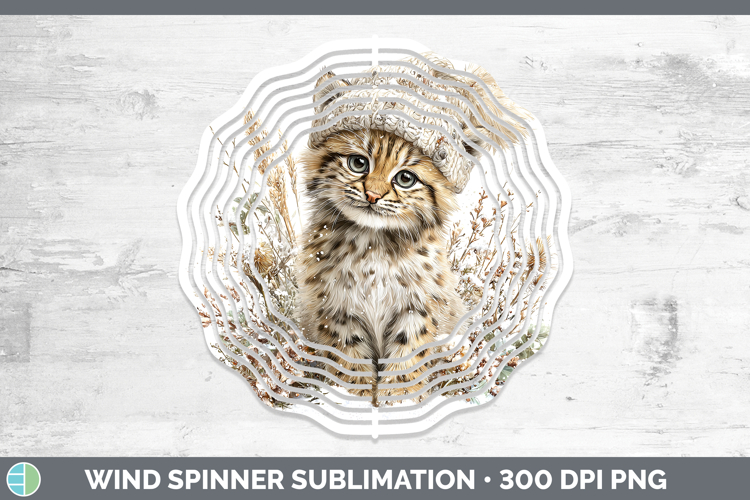 Pampas Cat Wild Cats Winter Knit Hat Wind Spinner Sublimatio