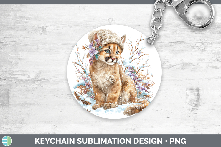 Puma Concolor Wild Cats Winter Knit Hat Keychain Sublimation