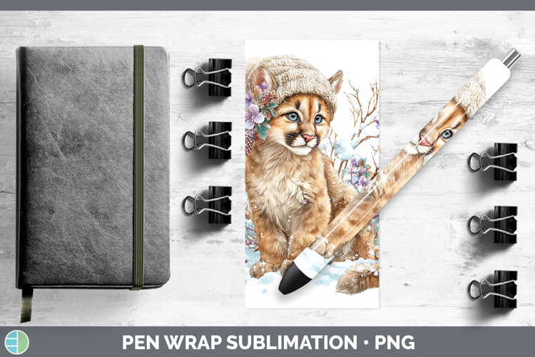 Puma Concolor Wild Cats Winter Knit Hat Pen Wrap Sublimation