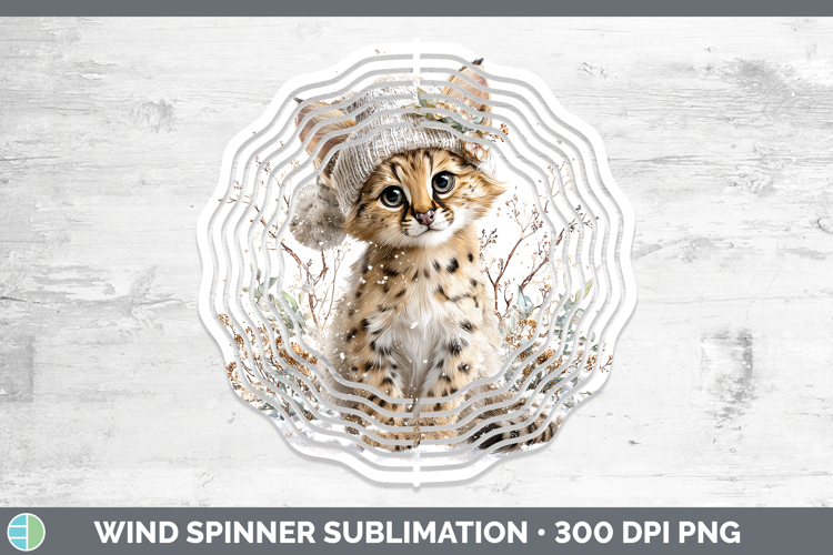Serval Wild Cats Winter Knit Hat Wind Spinner Sublimation De